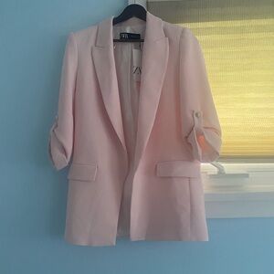 Zara Linen-blend Blazer with Rolled-up Sleeves. Can fit size XS-M